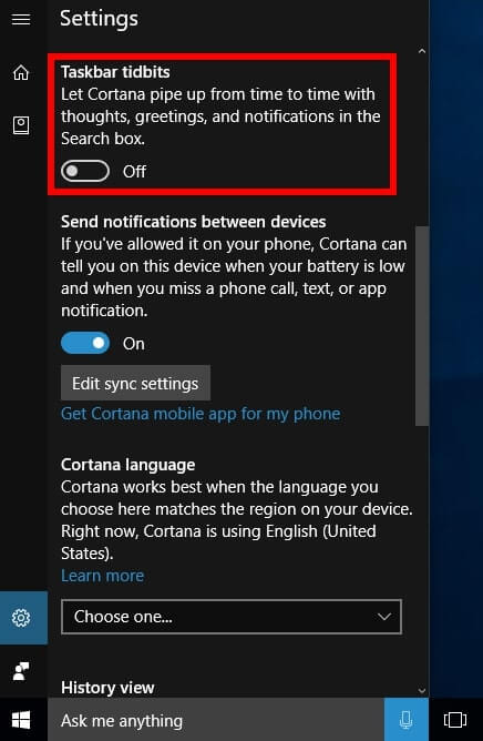 Stopping Cortana from Bouncing Around on the Taskbar